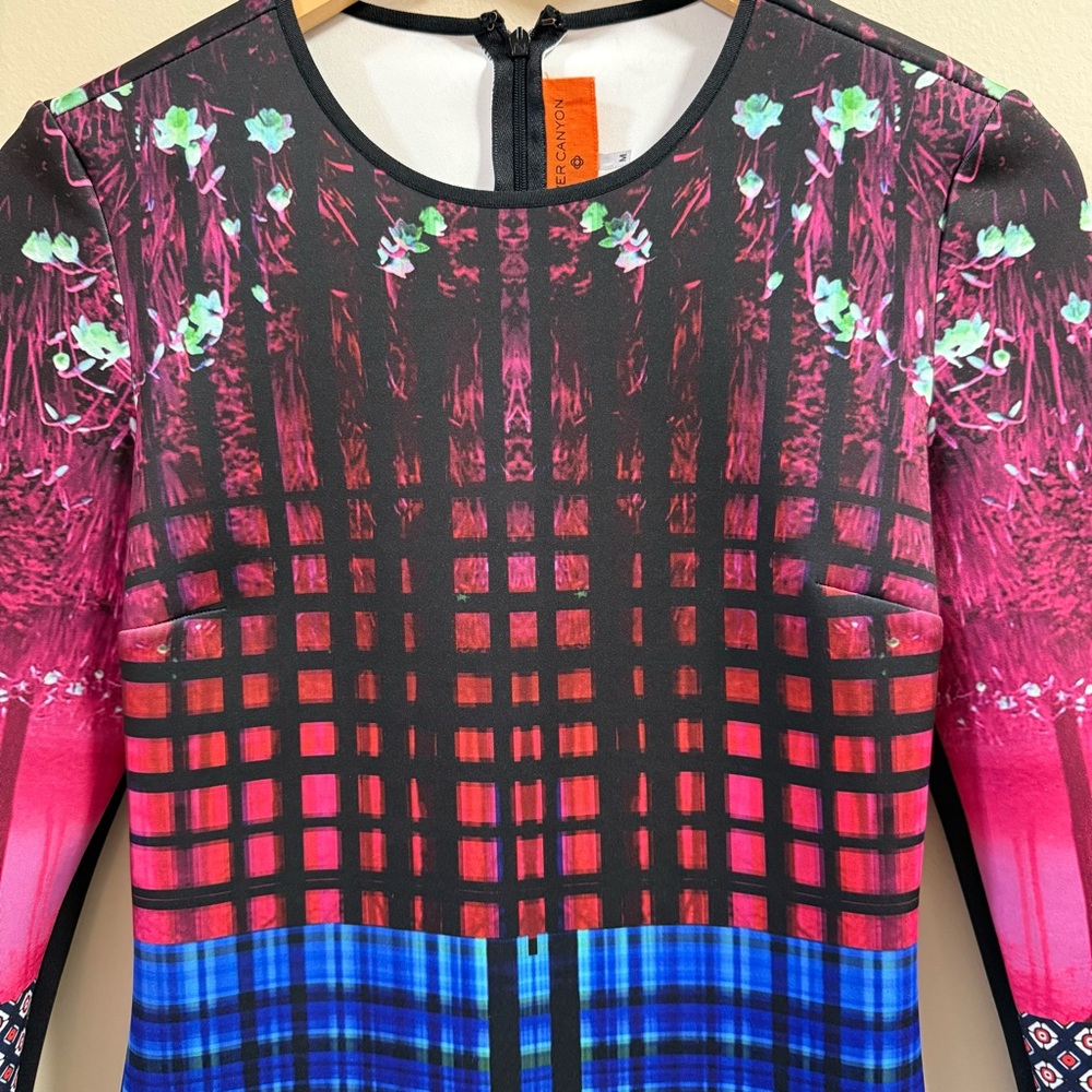 Clover Canyon Med Enchanted Woodlands Neoprene Digital Print Long Sleeve Mini - Picture 4 of 9